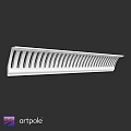 Modern White Long Strip Architectural Component With Uniform Perforated Holes