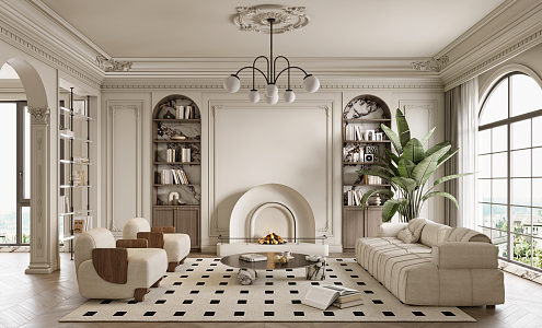 French Living Room 3d model