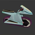Futuristic Silver Vehicle With Streamlined Design Black Seat And Large Tires