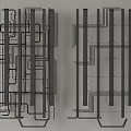 Complex Pipes System Engineering Design with Black White Dense Interlaced Lines Layout 3d model