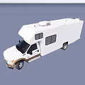 White Motorhome Exterior With Side Windows And Roof Mounted Equipment