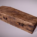 Vintage Rustic Solid Wooden Storage Box With Metal Handles And Decorative Hinges