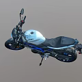 Modern Black and Blue Motorcycle with Sleek Design Sporty Body Black Seat and Blue Wheels
