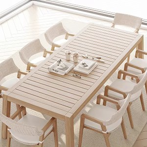 Modern Outdoor Dining Table and Chair 3d model
