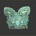 Ancient Turquoise Inlaid Decorative Mask With Intricate Patterns And Cultural Design