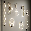 Modern Decorative Wall Lamps with Curved LED Light and Spiral Metal Design