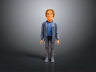Men's Uncle Greasy Uncle Male Handsome Male Young Juvenile Male Role 3d model