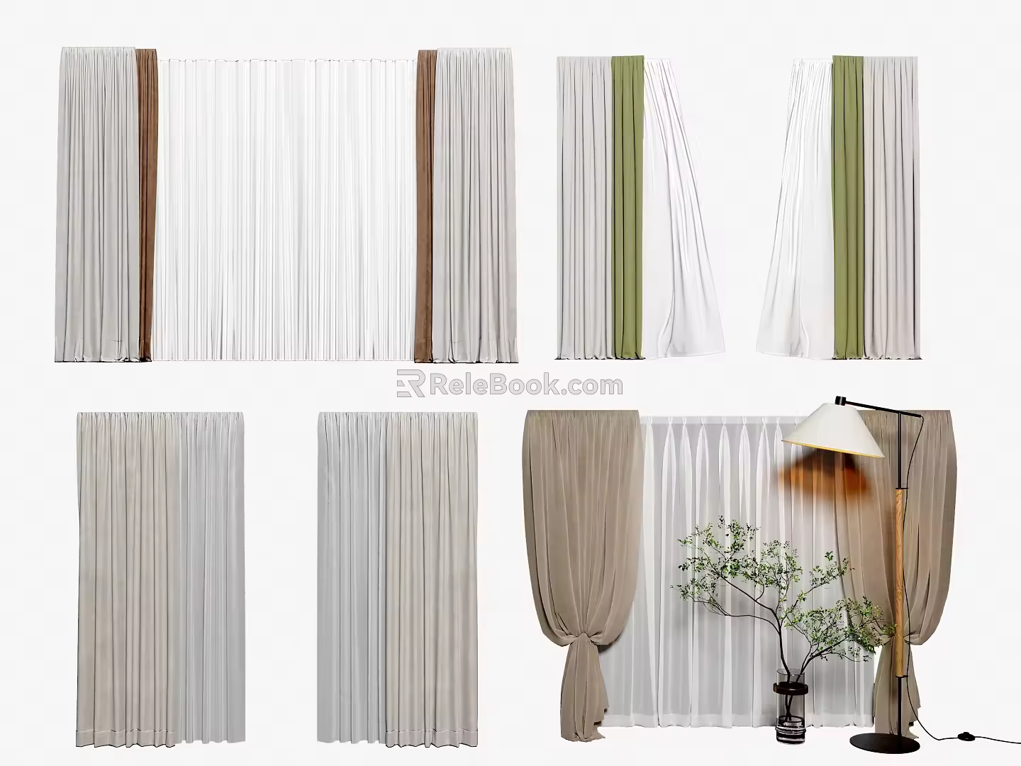 Curtain combination 3d model
