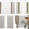Curtain combination 3d model