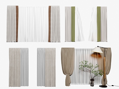 Curtain combination 3d model