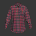 Pink Plaid Long Sleeve Collared Shirt With Front Pocket For Casual Style