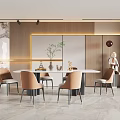 Modern Dining Table and Chair Combination Dining Table and Chair 3d model