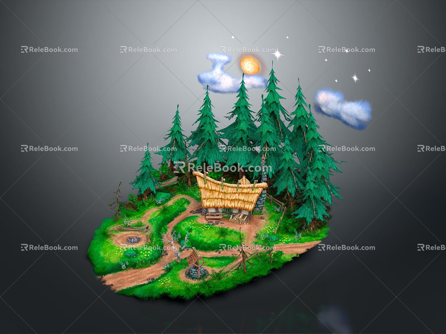 Cartoon Landscape Animation Landscape Landscape Landscape Landscape Rural Landscape Painting Outdoor Landscape Rural Landscape 3d model