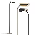 Sleek Modern Floor Lamp Design With Curved Metal Arm And Black Shade For Living Space