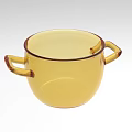 Yellow Kitchen Cooking Pot With Two Side Handles For Home Cooking 3d model