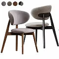 Modern Stylish Dining Chairs With Light Gray Upholstered Seats And Wooden Legs