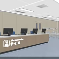 Other Indoor Interior With Reception Counter Medical Carts Seats And Ceiling Lights