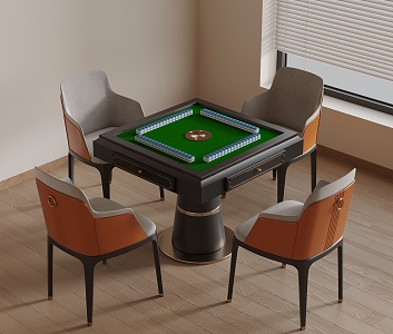 mahjong table mahjong machine entertainment table and chairs 3d model