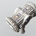 Hammer Shaped Ornament Decor Set With Colorful Gemstones And Metal Craft