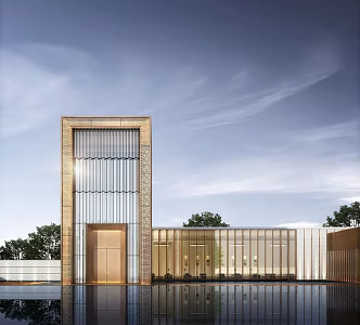 Modern Sales Office Building Financial Street Demonstration Area 3d model