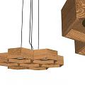 Modern Wooden Cube Geometric Pendant Lights with Warm Ambient Illumination Design