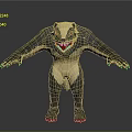Badger 3D Model Standing With Open Arms Sharp Claws And Open Mouth