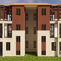 Modern Duplex Villa Exterior Design With Brick Stone Windows And Balconies