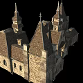 Ancient Architecture With Stone Built Structure Multiple Spires And Traditional Design 3d model