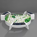 Modern Circular Commercial Equipment Display Stand With Interactive City Model And Screens