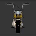 Vintage Yellow Motorcycle With Black Seat Silver Engine And Classic Wheels
