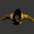 Stylish Yellow Hooded Vest With Black Striped Sleeves And Front Zipper Design