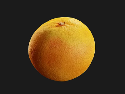 Fresh Juicy Orange Fruit with Vibrant Yellow Peel on Black Background 3d model