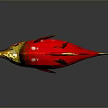 Vibrant Red and Yellow Aquatic Fish with Shiny Body and Reflection on Gray Background