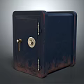 Commercial Safe With Secure Lock Dark Blue Exterior And Rustic Design For Business Security