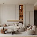 Modern Living Dining Room Interior With Large Windows Roller Blinds City View And Green Plants