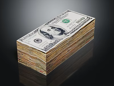 Decorative Ornament Set Featuring Stacked Dollar Bill Design For Home Decoration 3d model