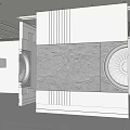 Modern Reception Background Wall Design With Marble Texture Circular Accent And Lighting 3d model