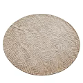 Round Textured Area Rug In Neutral Tones For Home Decor