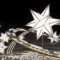 Sparkling Star Shaped Art Installation With Curved Structures And Small Lights 3d model