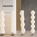 Cream wind floor lamp 3d model