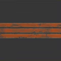 Long Orange Wooden Bench with Sturdy Metal Legs for Indoor Outdoor Use