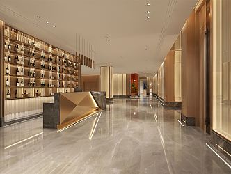 Modern Hotel Away Hotel Lobby 3d model