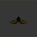 Fantasy Monster 3D Model With Green Orange Wings Glowing Eyes And Sharp Claws In Spread Pose