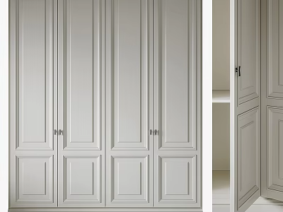 White Modern Dresser Cabinet With Multiple Doors And Ample Storage Space 3d model