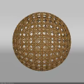 Brown Woven Decorative Ornament Set With Openwork Pattern For Home Decoration 3d model