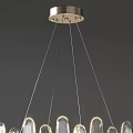 Modern Crystal Chandelier with Transparent Glass Elements for Elegant Interior Lighting Decoration