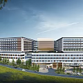Modern Multi Story School Buildings With Connected Structures And Green Campus Landscape