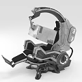 Futuristic Mechanical Recliner With Metallic Frame Ergonomic Design And Control Panels