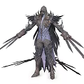 Mythical Character Design With Creature Inspired Spiked Armor Wings And Claws