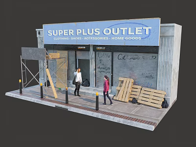 SUPER PLUS OUTLET Mall Retail Store Offering Clothing Shoes Accessories Home Goods 3d model